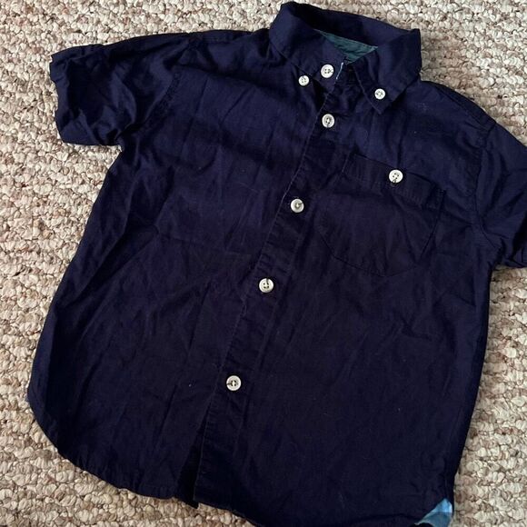 Stitch & Stone Size 4T navy blue button down boys shirt - Picture 2 of 5
